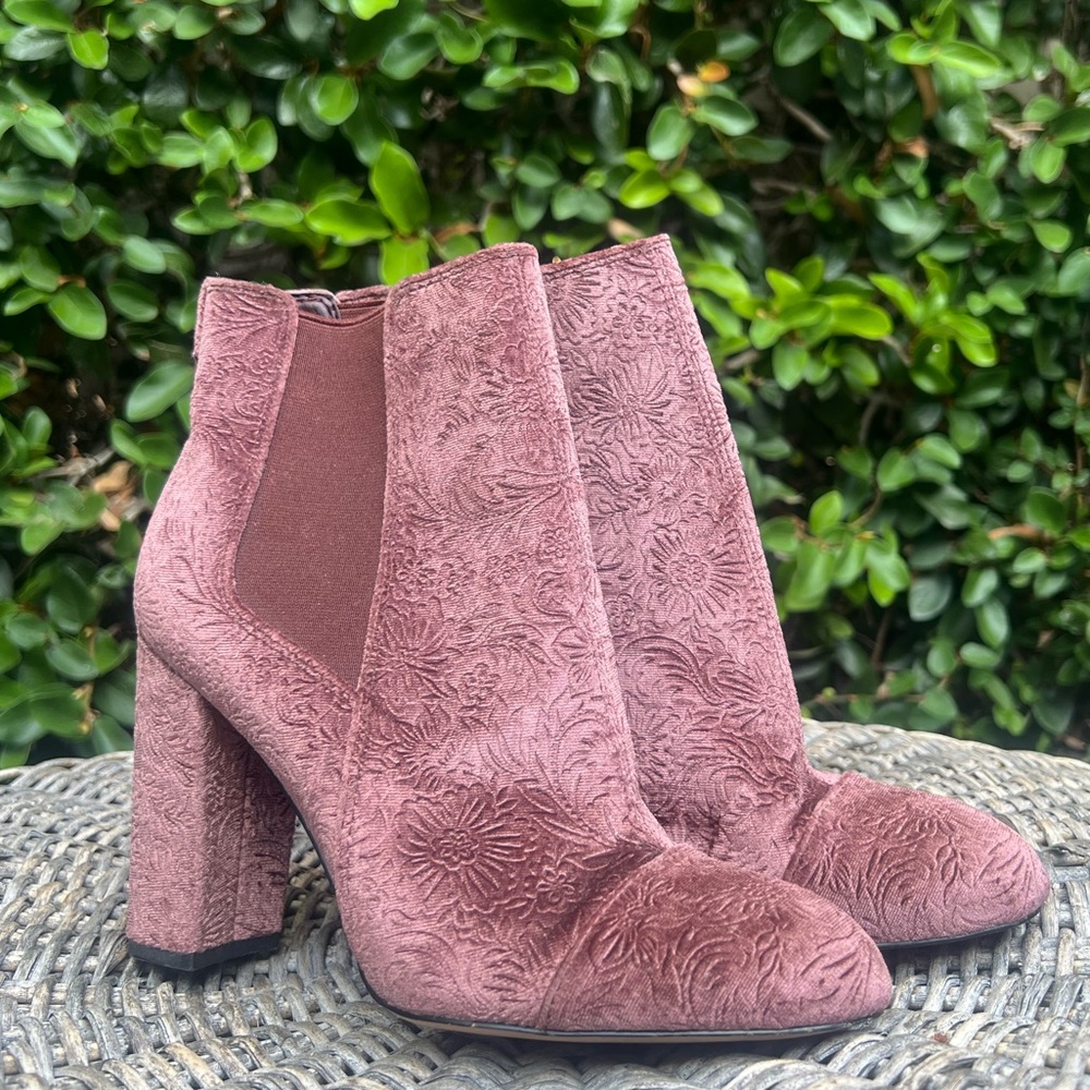 Sam Edelman Case Mauve Velvet Ankle Boots